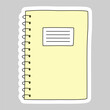 © iuliia_n - Sticker with school spiral copybook or exercise book, doodle style vector