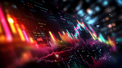 Canvas Print - A vibrant digital representation of data analysis and financial trends.