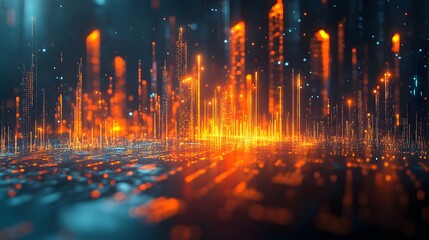 Poster - Captivating 3D Rendered Financial Data Visualization for Business Insights and Trends
