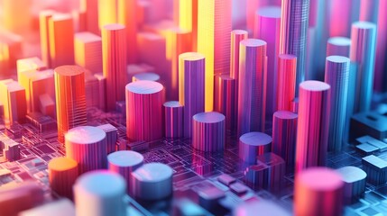 Poster - Innovative 3D Rendered Economics and Currency Data Visualization