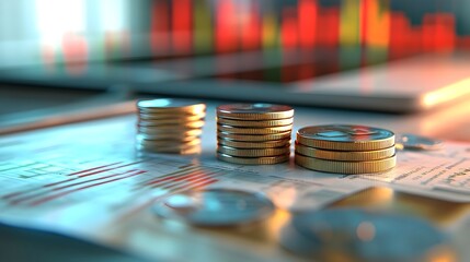 Poster - Analytical 3D Rendering Visualizing Economic Trends and Market Insights for Strategic Planning and Decision Making