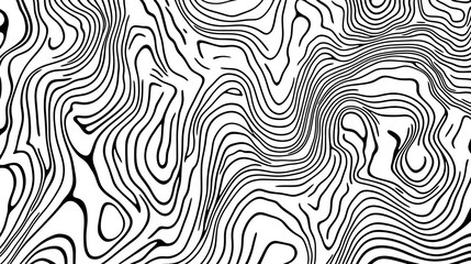 Abstract black and white wavy line pattern for design use.