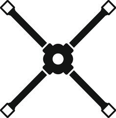 Poster - Black silhouette of a cross wrench, a tool used for loosening and tightening nuts