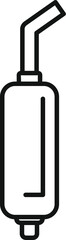 Poster - Car exhaust pipe reducing pollution while releasing smoke line icon, car service concept