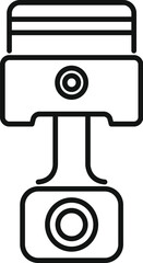 Poster - simple design of an engine piston pushing upwards, a key component of internal combustion engines
