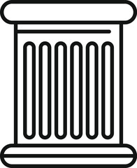 Poster - simple line drawing representing an ancient greek column with a doric style capital and base