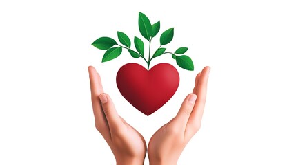 A modern charity logo featuring a minimalist heart and hands icon, designed in flat colors, scalable vector format, suitable for social media and print.