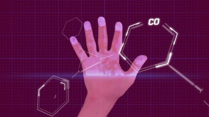 Poster - Animating chemical structure over hand on grid background