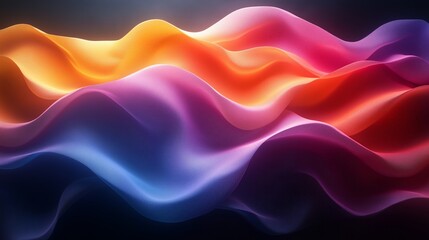 Poster - Colorful waves of fabric undulate under soft light in a serene abstract design