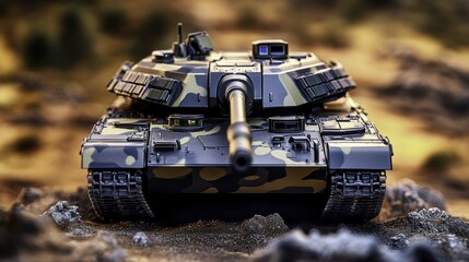 Modern Military Tank Camouflage Close Up