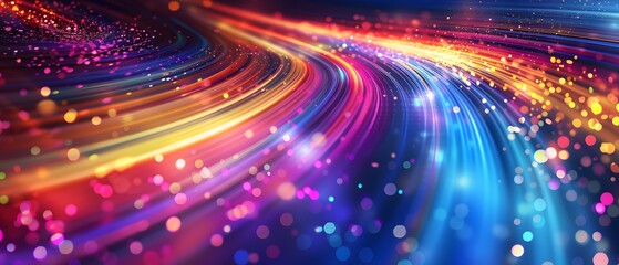 A vibrant and dynamic background featuring colorful streaks of light, representing the speed and energy associated with fast internet connections