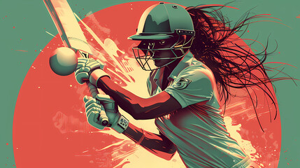 Athlete playing Cricket vector image