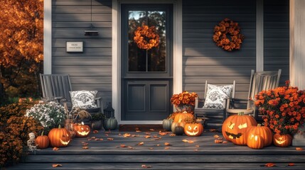 Sticker - Front Porch Halloween Decor.