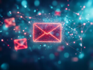 Poster - Digital marketing  innovative email notification concept for business communication