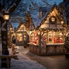 Wall Mural - Christmas market in the old town of Gdansk, Poland.