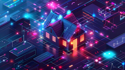 Poster - ai generated Illustration house of raising charts