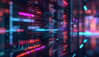 Poster - A futuristic digital interface displaying an array of web design tools and code elements, with glowing lines representing data flow between them,