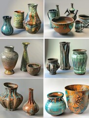 Poster - Collection of Ceramic Vases and Bowls.