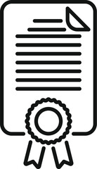 Poster - simple icon of a document with a stamp and ribbon, representing a signed agreement or contract
