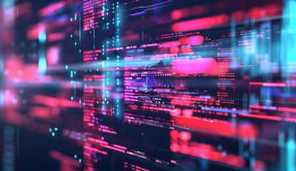 Poster - A futuristic digital interface displaying an array of web design tools and code elements, with glowing lines representing data flow between them,