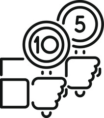 Poster - Businessman deciding between two options, picking the ten points option for a better score, symbolizing a difficult choice
