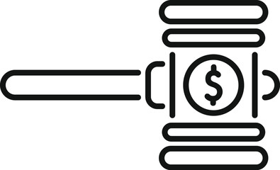Poster - Auction hammer with a dollar sign, representing bidding in an online auction