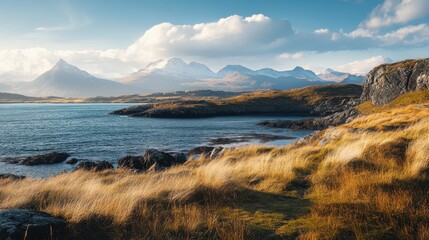 majestic mountains and calm waters.
