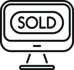 Poster - Simple vector of a computer screen showing a sold sign, great for apps and websites