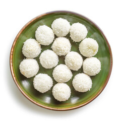 Wall Mural - a green plate with a bunch of coconut balls