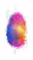 fingerprint colorful rainbow identity biometric security digital art abstract design pattern technology authentication 