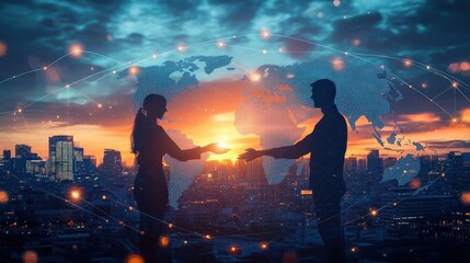 Poster - global-business-structure-networking-analysis-data-exchange-customer-connection