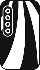 Poster - Black and white icon of a smartphone case showing four camera lenses