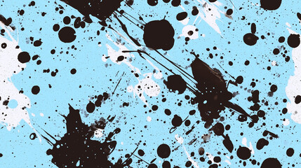 Poster - dynamic chocolate brown and baby blue paint splatter art