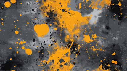 dynamic ochre and slate grey paint splatter art