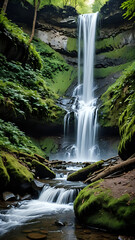 Wall Mural - waterfall in the forest