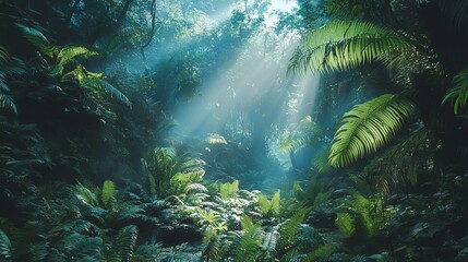 Canvas Print - A Jurassic rainforest 4K 