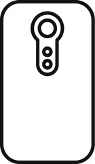 Poster - simple vector of a smartphone back side with three camera lenses icon showing modern mobile phone de