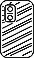 Poster - hand drawn doodle style vector illustration of the back of a smartphone case with a striped design