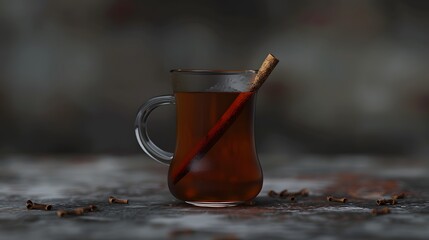 Wall Mural - Cinnamon Stick in a Warm Drink