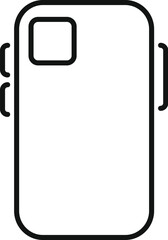 Poster - simple line icon of a smartphone back side, perfect for apps or websites