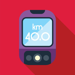 Poster - bike computer showing 40 kilometers distance on red background