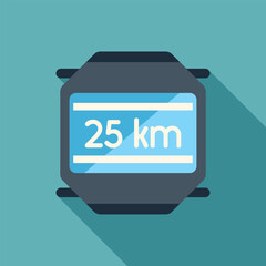 Poster - smartwatch screen showing 25 kilometers covered, perfect for illustrating fitness tracking and sport