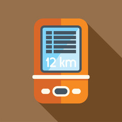 Poster - gps navigation device with twelve kilometers distance and empty lines for text on screen