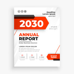 Wall Mural - a4 business annual report brochure template for yearly magazine