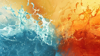 Poster - simple beautiful illustration inspired fire and water wallpaper