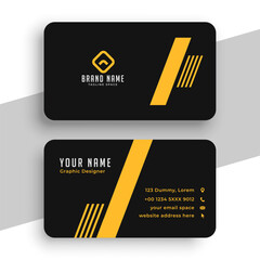 Wall Mural - Corporate black and yellow business card template