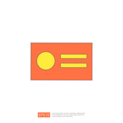 Fototapete - Red and Yellow Business Card Icon with a Circle and Two Lines