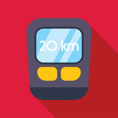 Poster - electronic bicycle odometer with lcd display is showing twenty kilometers