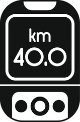 Sticker - Bike computer showing 40 kilometers icon in simple style on a white background