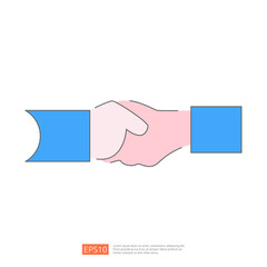 Poster - Handshake icon in minimalist design style, agreement, partnership, deal, collaboration, business, teamwork, contract, success, negotiation